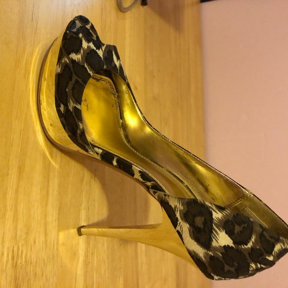 unique vintage style Leopard print gold platform - Picture 11 of 13